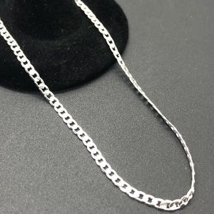 925 Silver Flat Curb Link Chain Necklace